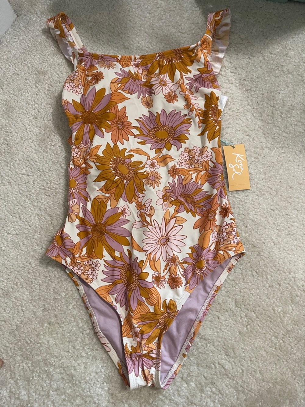 NWT Kona Sol Floral One-Piece Swimsuit Size small
